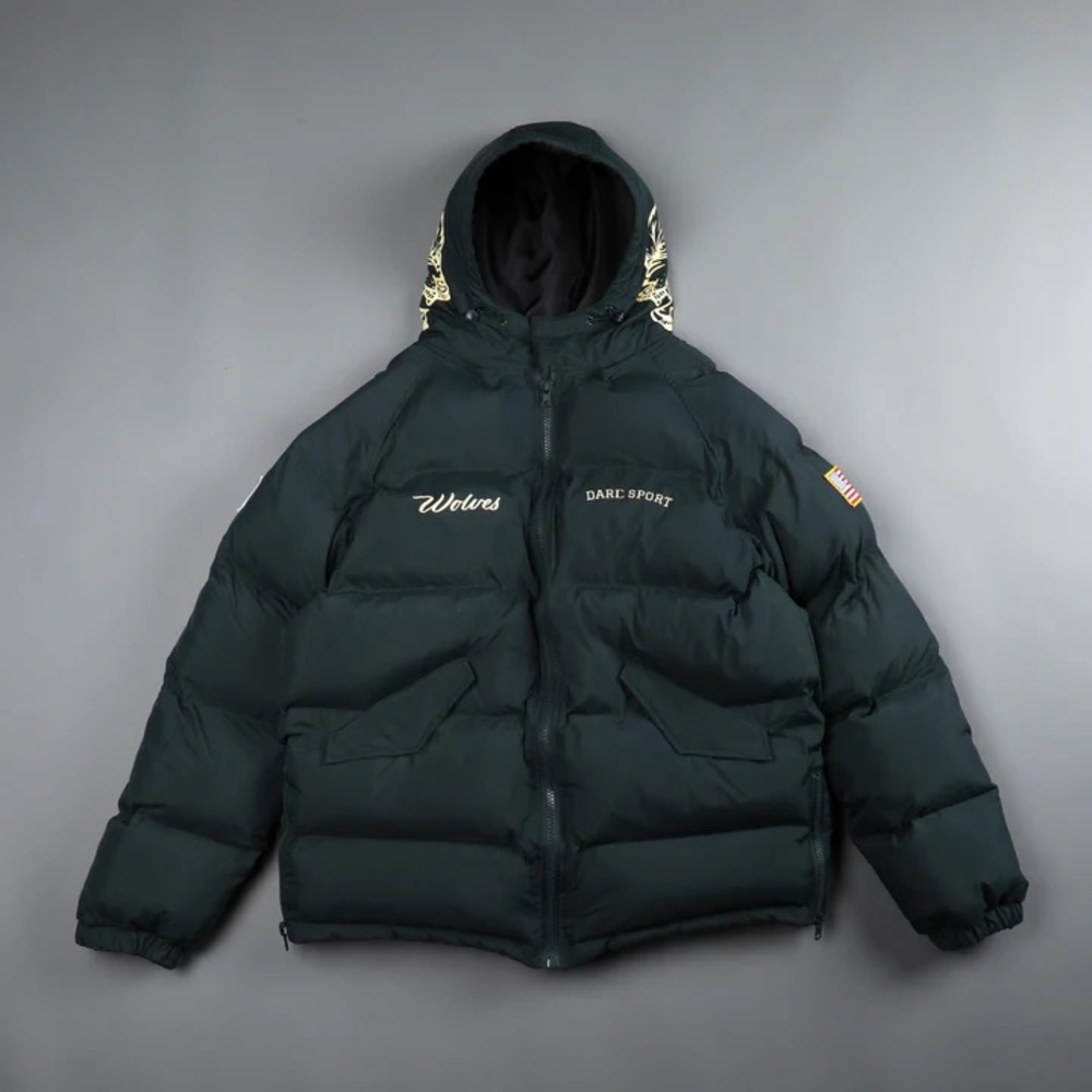 DARC SPORT INNER WOLF PUFFER JACKET FOREST GREEN SIZE LARGE NEW